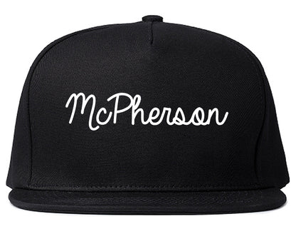 McPherson Kansas KS Script Mens Snapback Hat Black