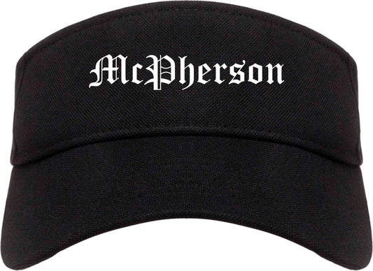 McPherson Kansas KS Old English Mens Visor Cap Hat Black