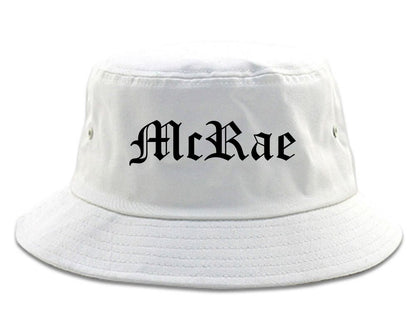 McRae Georgia GA Old English Mens Bucket Hat White