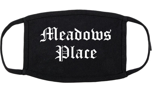 Meadows Place Texas TX Old English Cotton Face Mask Black