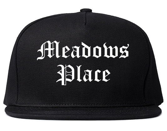 Meadows Place Texas TX Old English Mens Snapback Hat Black