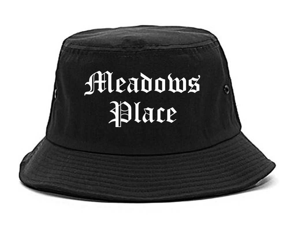Meadows Place Texas TX Old English Mens Bucket Hat Black