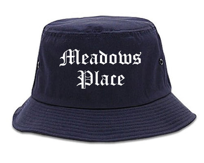 Meadows Place Texas TX Old English Mens Bucket Hat Navy Blue