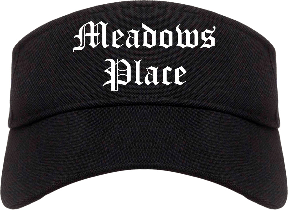 Meadows Place Texas TX Old English Mens Visor Cap Hat Black