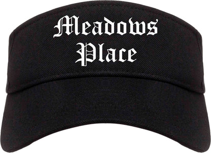 Meadows Place Texas TX Old English Mens Visor Cap Hat Black