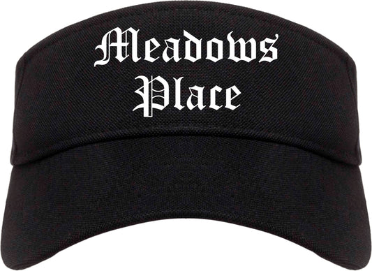 Meadows Place Texas TX Old English Mens Visor Cap Hat Black