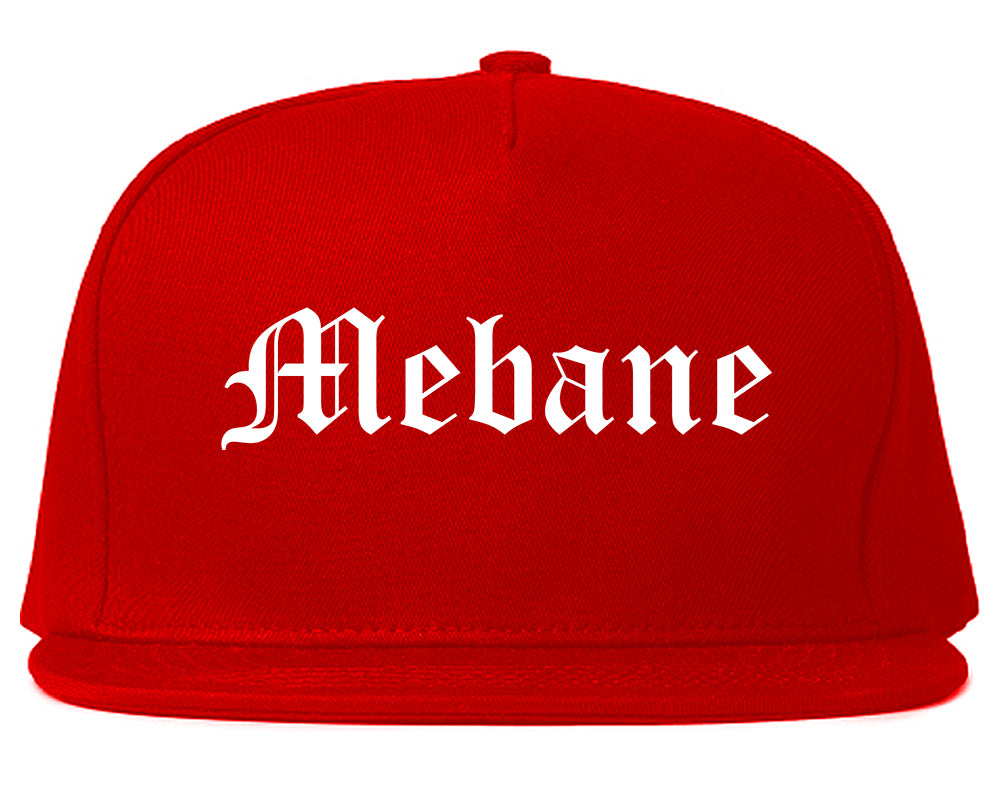Mebane North Carolina NC Old English Mens Snapback Hat Red