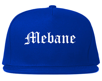 Mebane North Carolina NC Old English Mens Snapback Hat Royal Blue