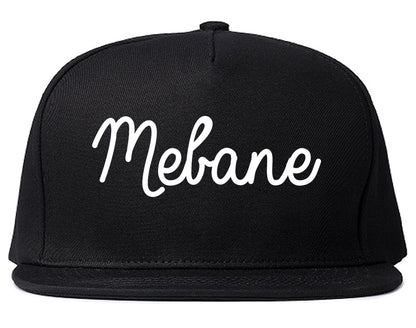 Mebane North Carolina NC Script Mens Snapback Hat Black