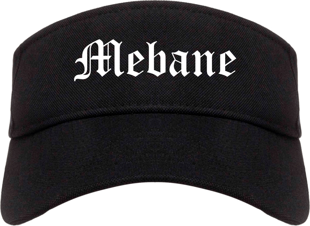 Mebane North Carolina NC Old English Mens Visor Cap Hat Black