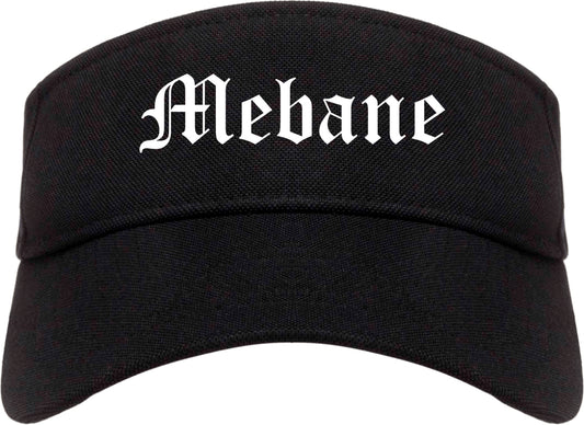 Mebane North Carolina NC Old English Mens Visor Cap Hat Black