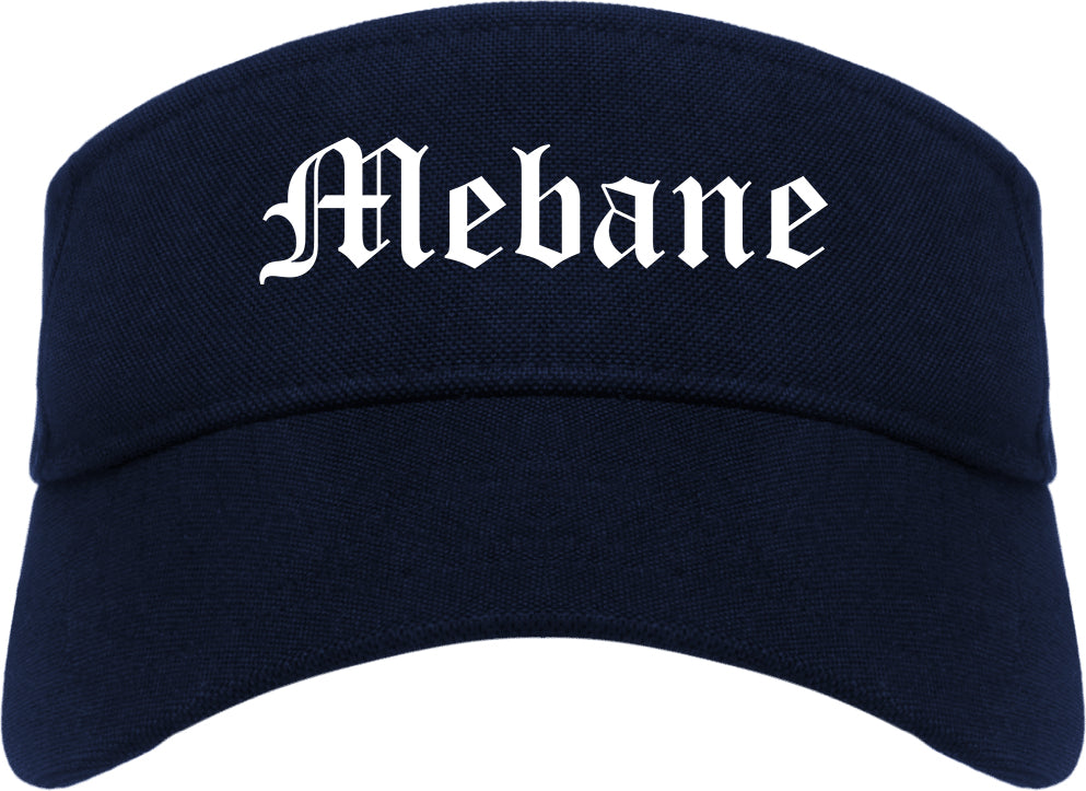 Mebane North Carolina NC Old English Mens Visor Cap Hat Navy Blue