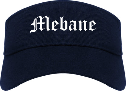 Mebane North Carolina NC Old English Mens Visor Cap Hat Navy Blue