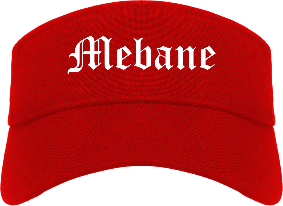Mebane North Carolina NC Old English Mens Visor Cap Hat Red