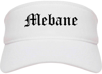 Mebane North Carolina NC Old English Mens Visor Cap Hat White
