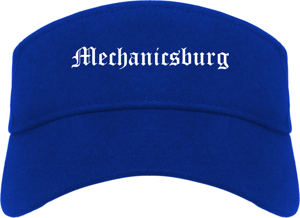 Mechanicsburg Pennsylvania PA Old English Mens Visor Cap Hat Royal Blue