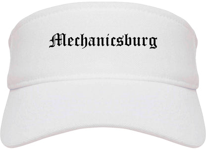 Mechanicsburg Pennsylvania PA Old English Mens Visor Cap Hat White