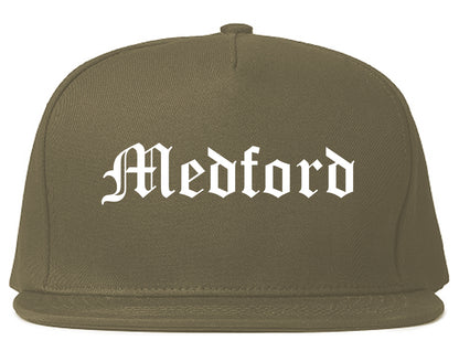 Medford Oregon OR Old English Mens Snapback Hat Grey
