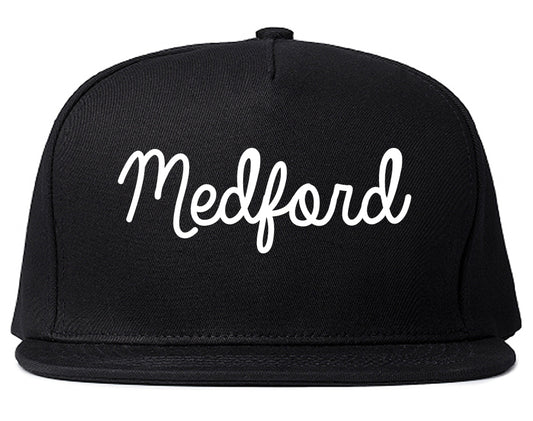 Medford Oregon OR Script Mens Snapback Hat Black