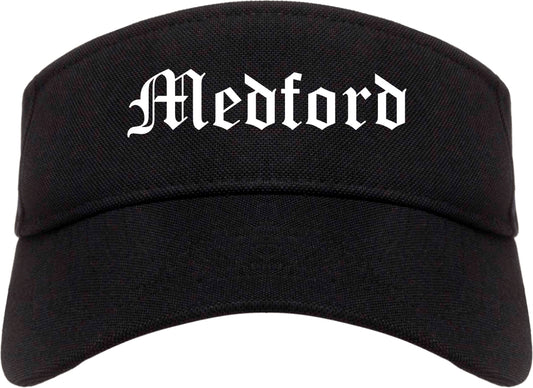 Medford Oregon OR Old English Mens Visor Cap Hat Black