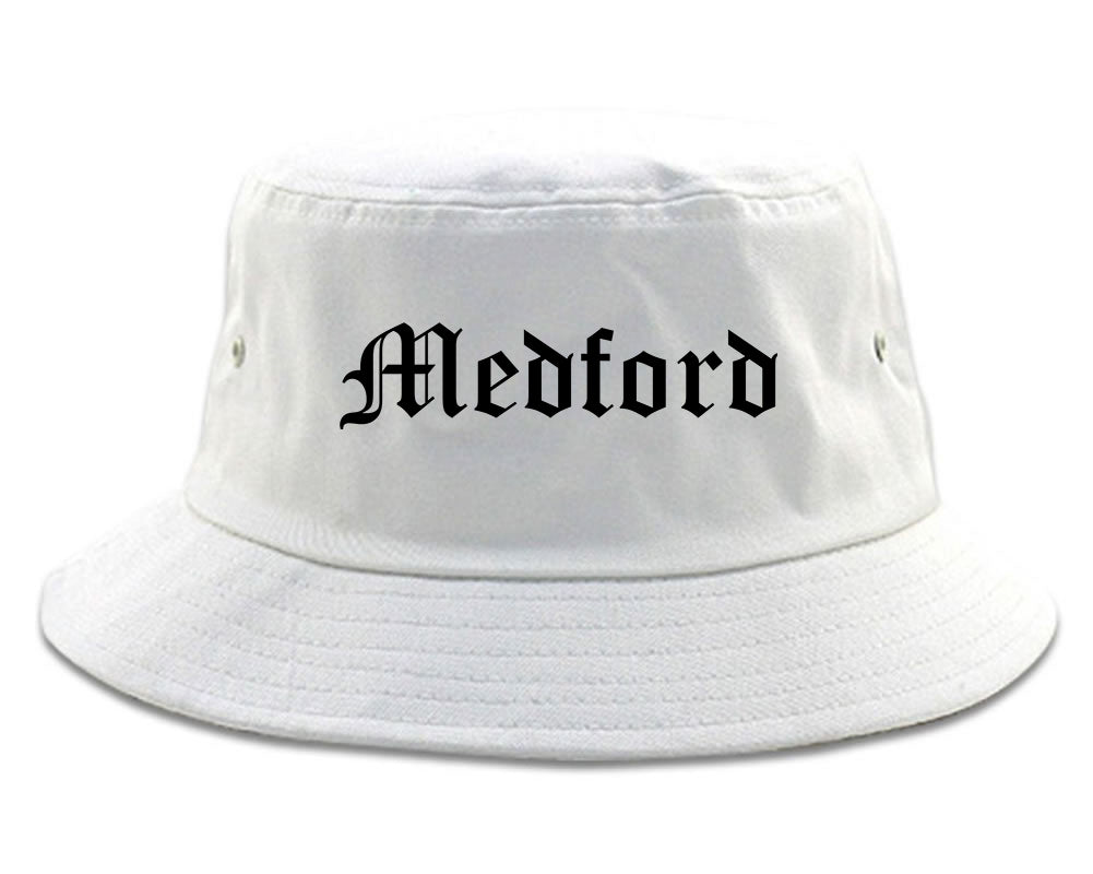 Medford Oregon OR Old English Mens Bucket Hat White