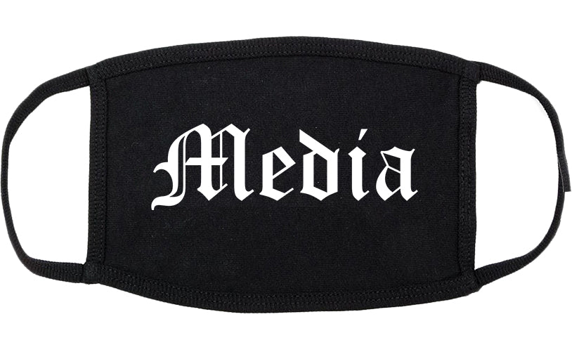 Media Pennsylvania PA Old English Cotton Face Mask Black