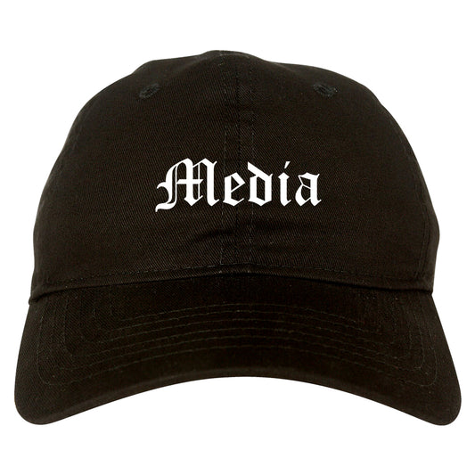 Media Pennsylvania PA Old English Mens Dad Hat Baseball Cap Black