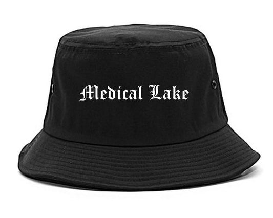 Medical Lake Washington WA Old English Mens Bucket Hat Black