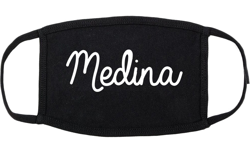 Medina Ohio OH Script Cotton Face Mask Black