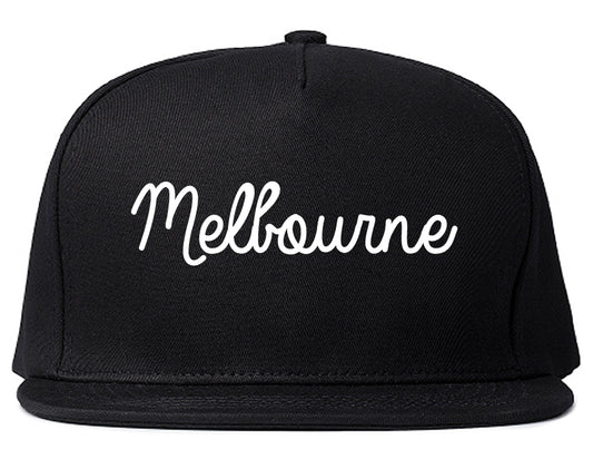 Melbourne Florida FL Script Mens Snapback Hat Black