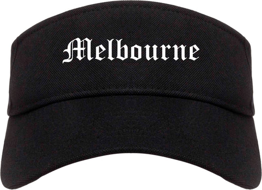 Melbourne Florida FL Old English Mens Visor Cap Hat Black