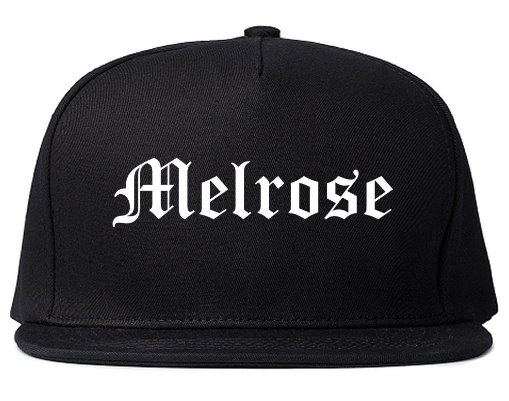 Melrose Massachusetts MA Old English Mens Snapback Hat Black