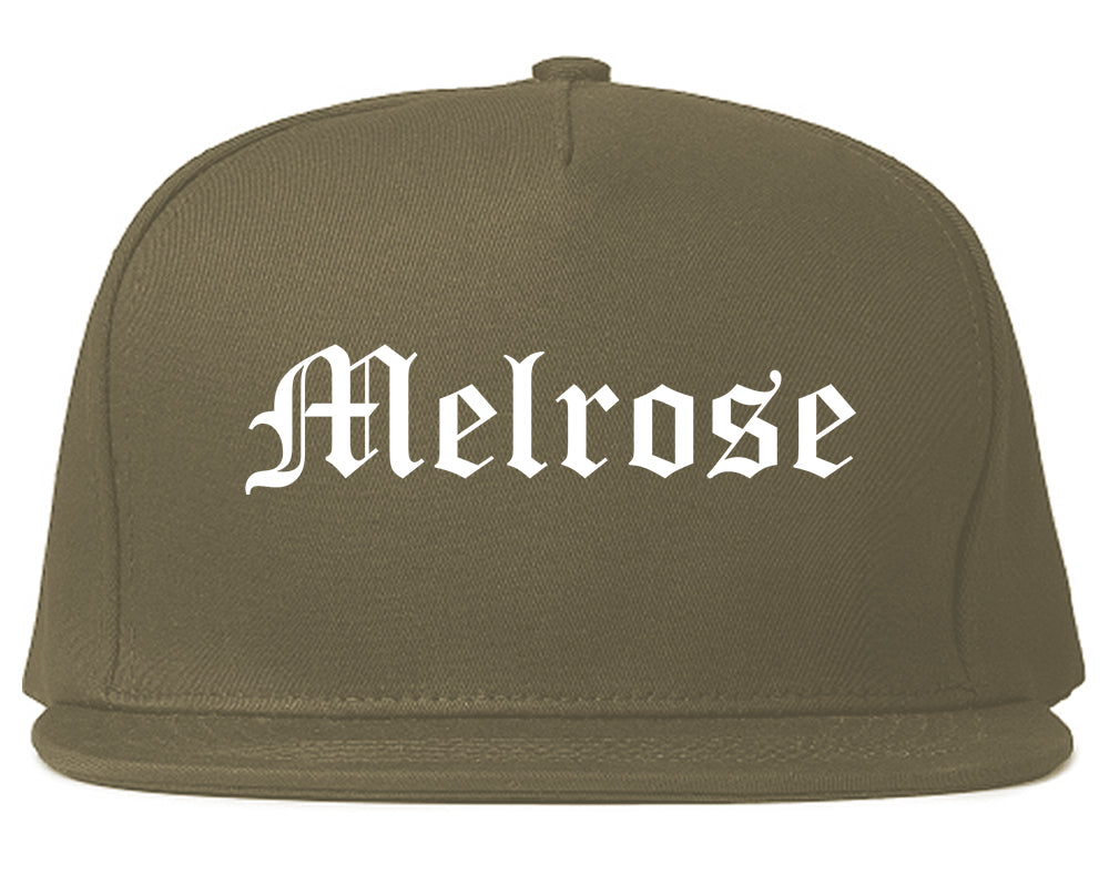 Melrose Massachusetts MA Old English Mens Snapback Hat Grey