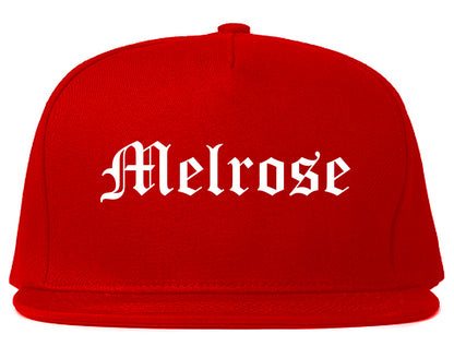 Melrose Massachusetts MA Old English Mens Snapback Hat Red