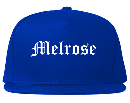 Melrose Massachusetts MA Old English Mens Snapback Hat Royal Blue