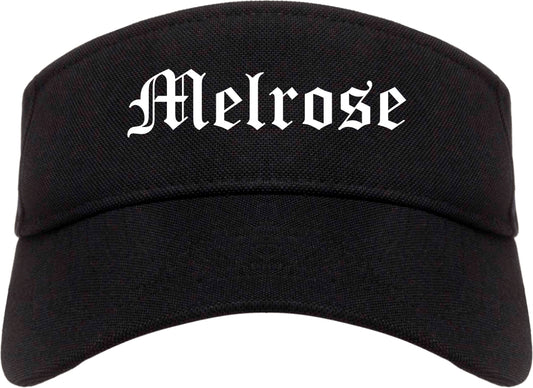 Melrose Massachusetts MA Old English Mens Visor Cap Hat Black