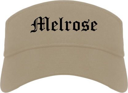 Melrose Massachusetts MA Old English Mens Visor Cap Hat Khaki