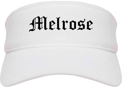 Melrose Massachusetts MA Old English Mens Visor Cap Hat White