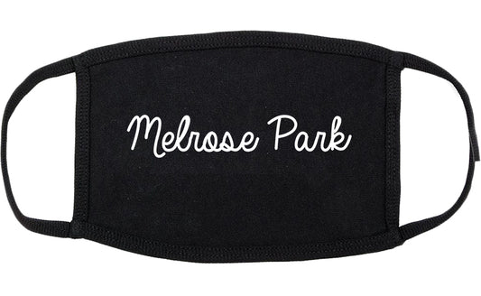 Melrose Park Illinois IL Script Cotton Face Mask Black