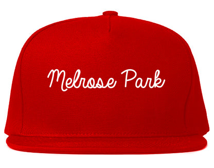 Melrose Park Illinois IL Script Mens Snapback Hat Red