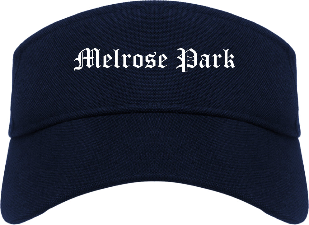 Melrose Park Illinois IL Old English Mens Visor Cap Hat Navy Blue