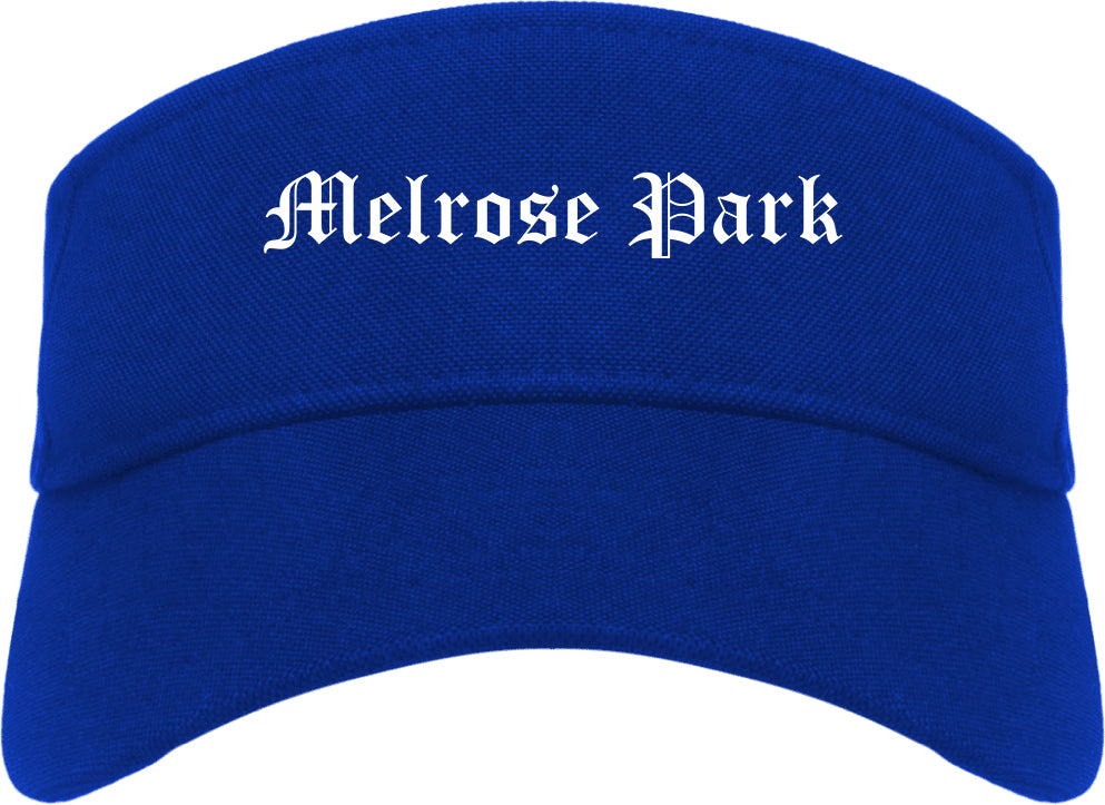 Melrose Park Illinois IL Old English Mens Visor Cap Hat Royal Blue