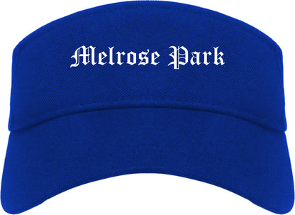Melrose Park Illinois IL Old English Mens Visor Cap Hat Royal Blue