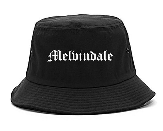 Melvindale Michigan MI Old English Mens Bucket Hat Black