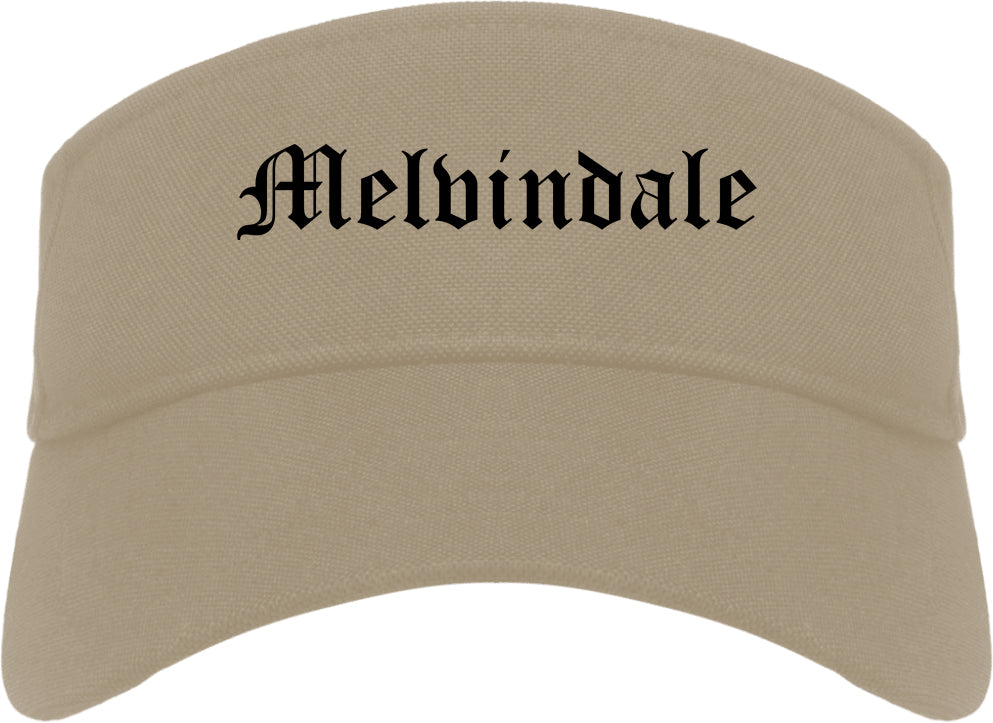 Melvindale Michigan MI Old English Mens Visor Cap Hat Khaki