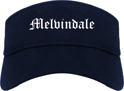 Melvindale Michigan MI Old English Mens Visor Cap Hat Navy Blue