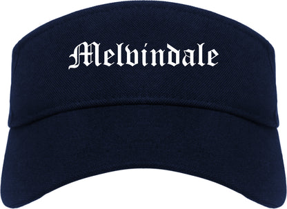 Melvindale Michigan MI Old English Mens Visor Cap Hat Navy Blue