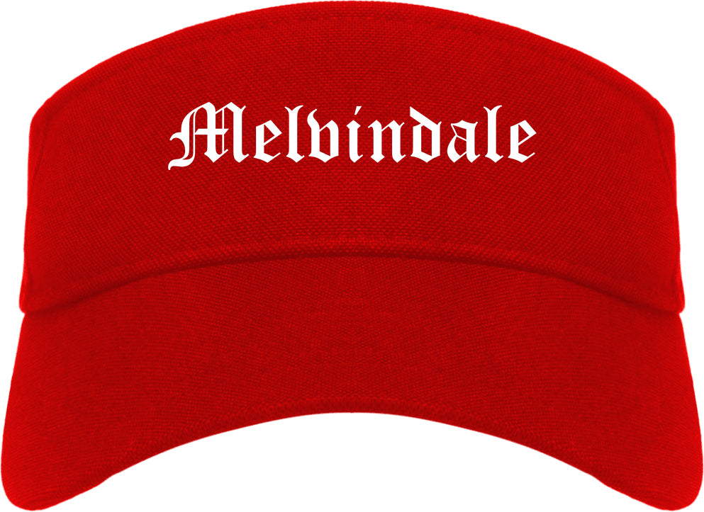 Melvindale Michigan MI Old English Mens Visor Cap Hat Red
