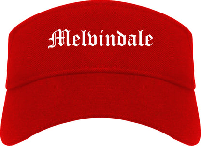 Melvindale Michigan MI Old English Mens Visor Cap Hat Red
