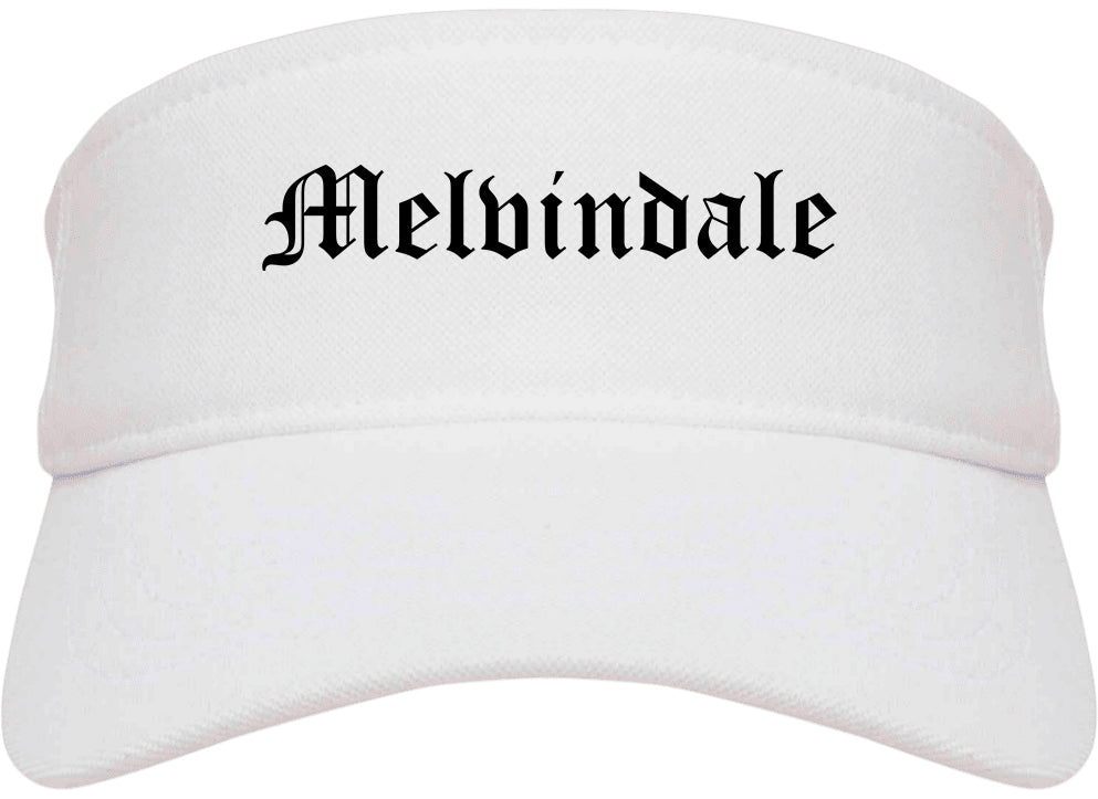 Melvindale Michigan MI Old English Mens Visor Cap Hat White